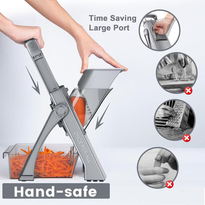 SupMaKin Upgrade Safe Mandoline Slicer Plus, Vegetable Chopper, Potato Slicer, Food Slicer Onion Chopper, Fry Cutter, Veggie Salad Dicer Kitchen Chopping Artifact Gifts (Blue)