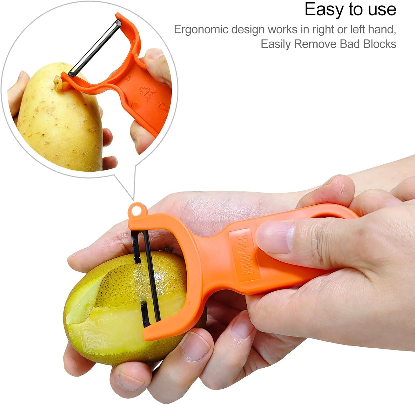 Original Vegetable Peeler Carbon Steel Blade 3-Pack Red/Green/Yellow