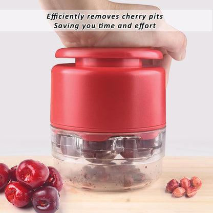 Cherry Pitter - Makmzoon Multi Cherries Corer Stainless Steel Pitter Tool with Labor-Saving Design Safe Lock Design for Making Cherry Jam - 6 Cherries