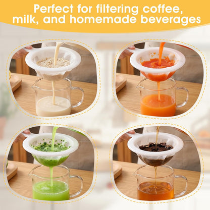 2PCS Extra Fine Mesh Strainer 120/200 Mesh Nylon Ultra Fine Mesh Strainer with Handle for Filtering Yogurt Juice Coffee Milk Honey Matcha Kitchen
