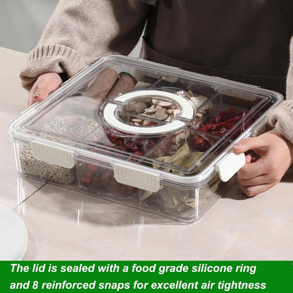 Taiuloo Airtight Fruit Storage Containers for Fridge with Lid & Handle, BPA-Free Snack Box Container with 4 Removable Colanders, Berry Vegetable Fresh Produce Saver, Clear Refrigerator Organizer Bins