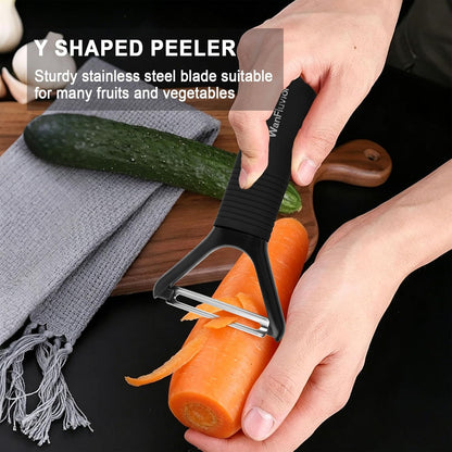 Vegetable Peeler, Y-Shaped & I-Shaped Potato Peeler, Swivel Stainless Steel Blades Peelers For Kitchen, Silicone Non-Slip Handles, Perfect For Veggie, Fruit, Carrot, Apple(2pcs)
