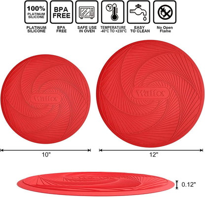 Walfos Silicone Trivet Mats - 4 Heat Resistant Pot Holders, Multipurpose Non-Slip Hot Pads for Kitchen Potholders, Hot Dishers, Jar Opener, Spoon Holder, Food Grade Silicone & BPA Free (Black)