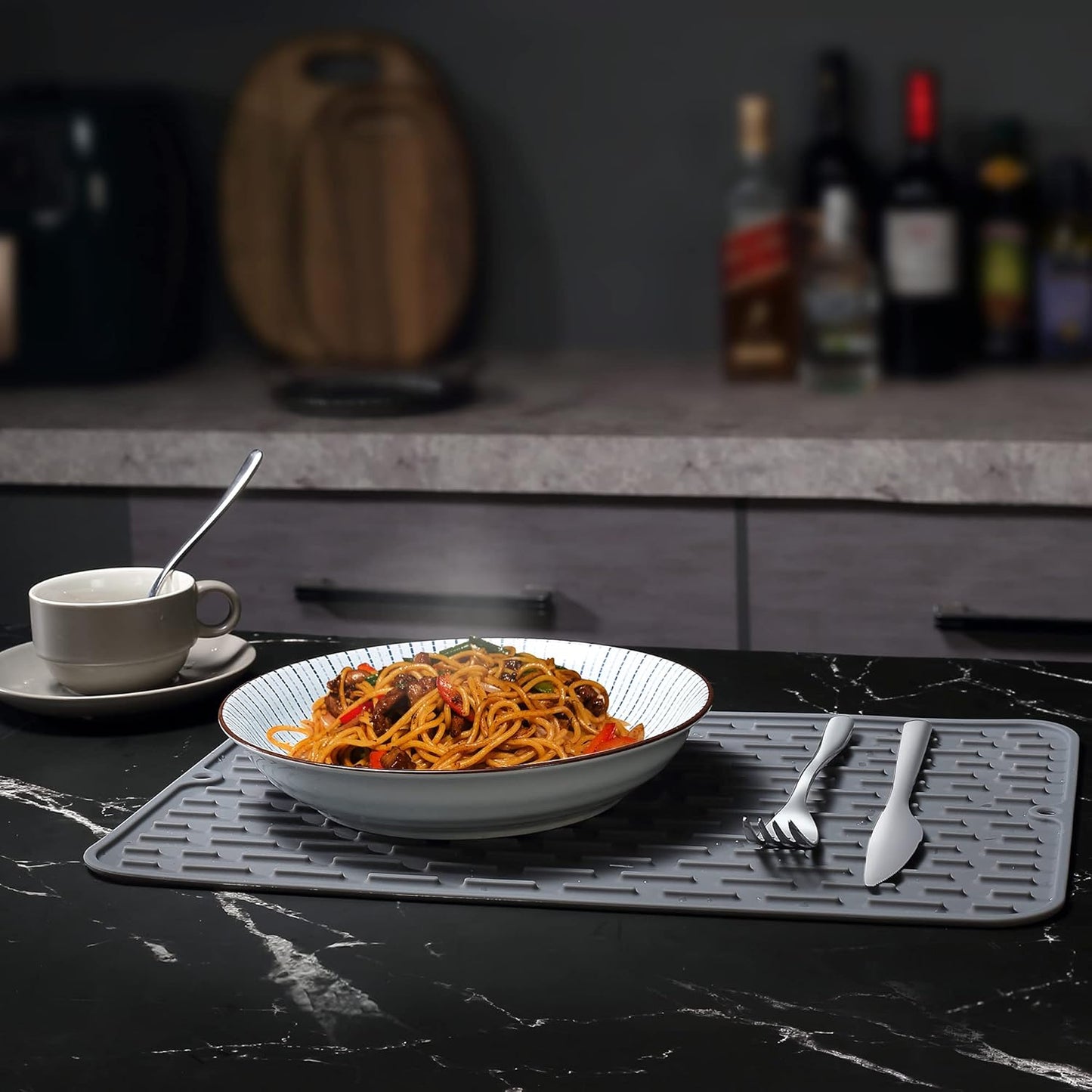 To encounter Silicone Dish Drying Mat - Extral Large 24" x 18" - Set of 2 Flexible Rubber Drying Mat, Heat Resistant Silicone Trivet, Countertop Mat, Dish Draining Mat, Sink Mat