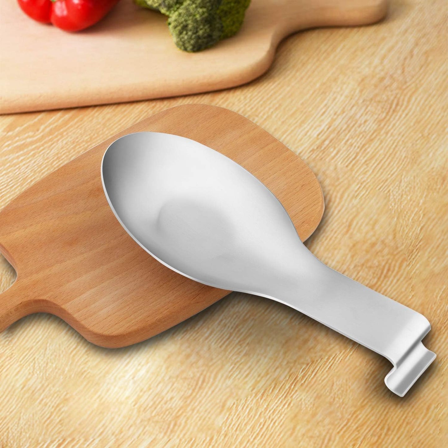 VanlonPro Stainless Steel Spoon Rest, Spatula Ladle Holder, Stainless Steel Utensil Spoon Rest Holder, Brushed Finish, Dishwasher Safe 9.8 x 3.7 Inch (Silver 1PC)
