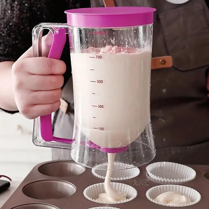 Pancake Batter Dispenser, Cupcake Batter Dispenser Biscuit Separator with Measuring Label Kitchen Baking Tool for Cupcakes, Waffles, Muffin Mix, Cake or Any Baked Goods