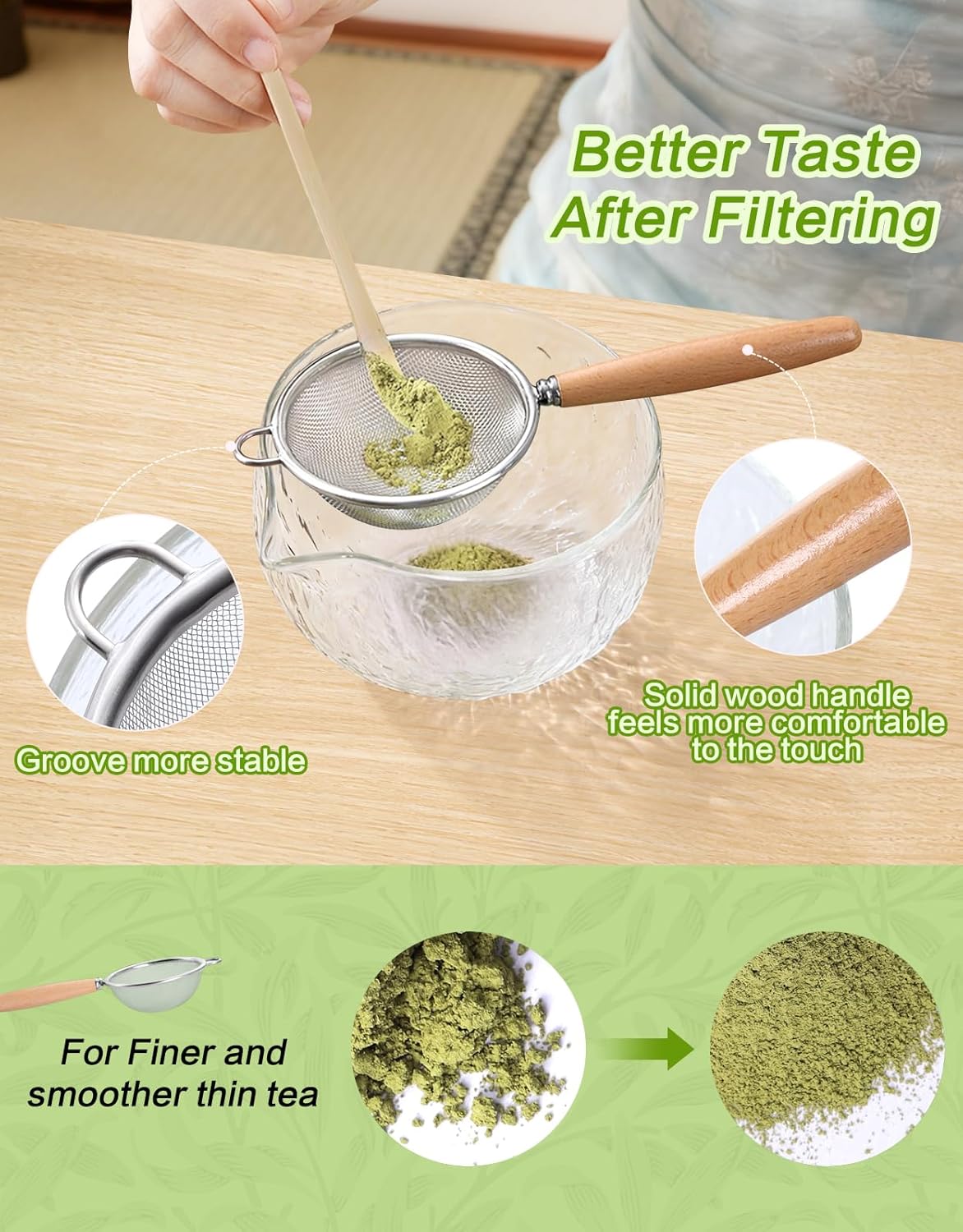 Matcha Whisk Set, 7 Pcs, Matcha Kit Includes Matcha Bowl, Matcha Whisk and Holder, Bamboo Scoop, Spoon, Sifter and Tea Towel, Matcha Set, Gift for Matcha Lovers & Beginners (Pink)