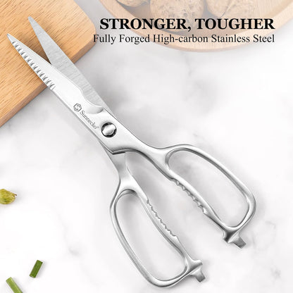 Sunnecko Kitchen Scissors All Purpose Heavy Duty Scissors Titanium Coated, Kitchen Shears for Food, Micro Serrated with Detachable Blades
