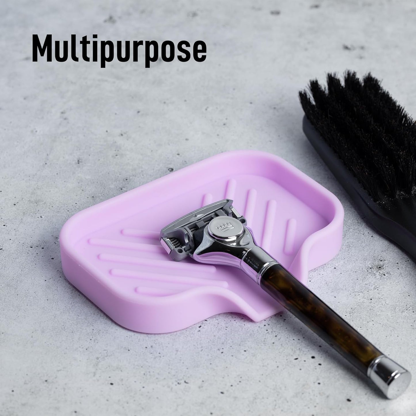Zulay Kitchen (9x3.5in Sponge Holder for Kitchen Sink - Flexible Heavy-duty Multipurpose Sink Caddy - Counter Organizer for Kitchen, Bathroom, Makeup, Trinkets & More! (Grey)