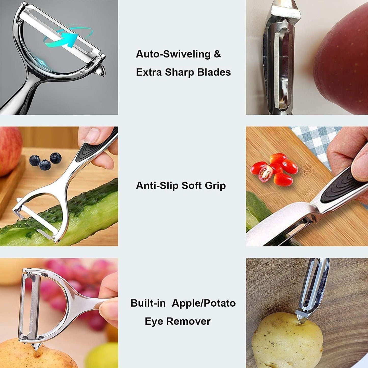 Vegetable peelers for Kitchen, Y shaped peeler for Vegetables, Fruits, Potatoes with Ergonomic Grip, 1 Pack