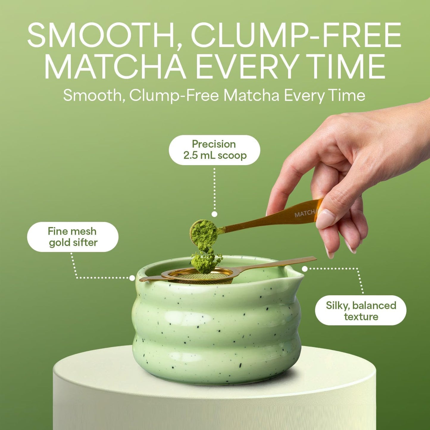 Matcha Whisk Set With Ceramic Matcha Bowl, Bamboo Whisk & Holder, Stainless Steel Spoon & Sifter, Glass Cup & Straw, Electric Frother, Storage Bag - Gift for Matcha Lovers (Premium 9-Piece Set White)
