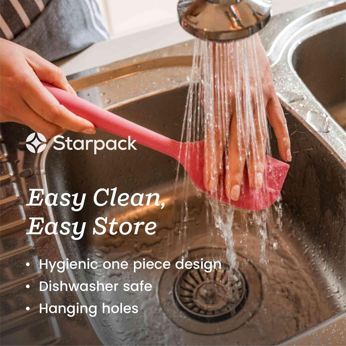 Starpack 'Scrape and Stir' Silicone Rubber Spatula Set (4-Piece) - LFGB Non Toxic, 600°F Heat Resistant, BPA-Free, One-Piece Kitchen Baking Spatulas - Dishwasher Safe for Nonstick Cookware Earthy Pink