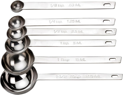 RSVP International Endurance Kitchen Collection Open Stock Measuring Spoon, Stainless Steel, Dishwasher Safe, 0.5-Teaspoon