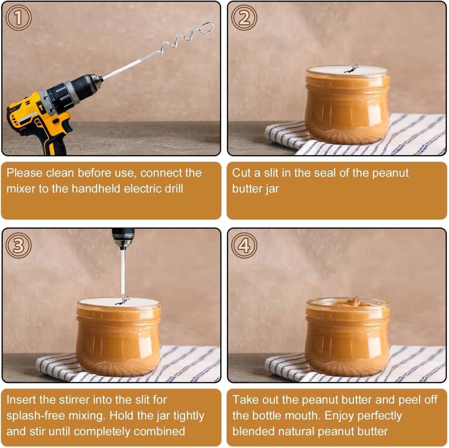 Meat Grinder & Egg Beater Drill Attachment, 304 Stainless Steel Mixer Tool for Standard Electric Drills for Ground Meat Patties Dough Cream & Batters (Silver)