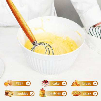 TEEVEA Danish Dough Whisk Stainless Steel for Sourdough Pizza and Bread Baking