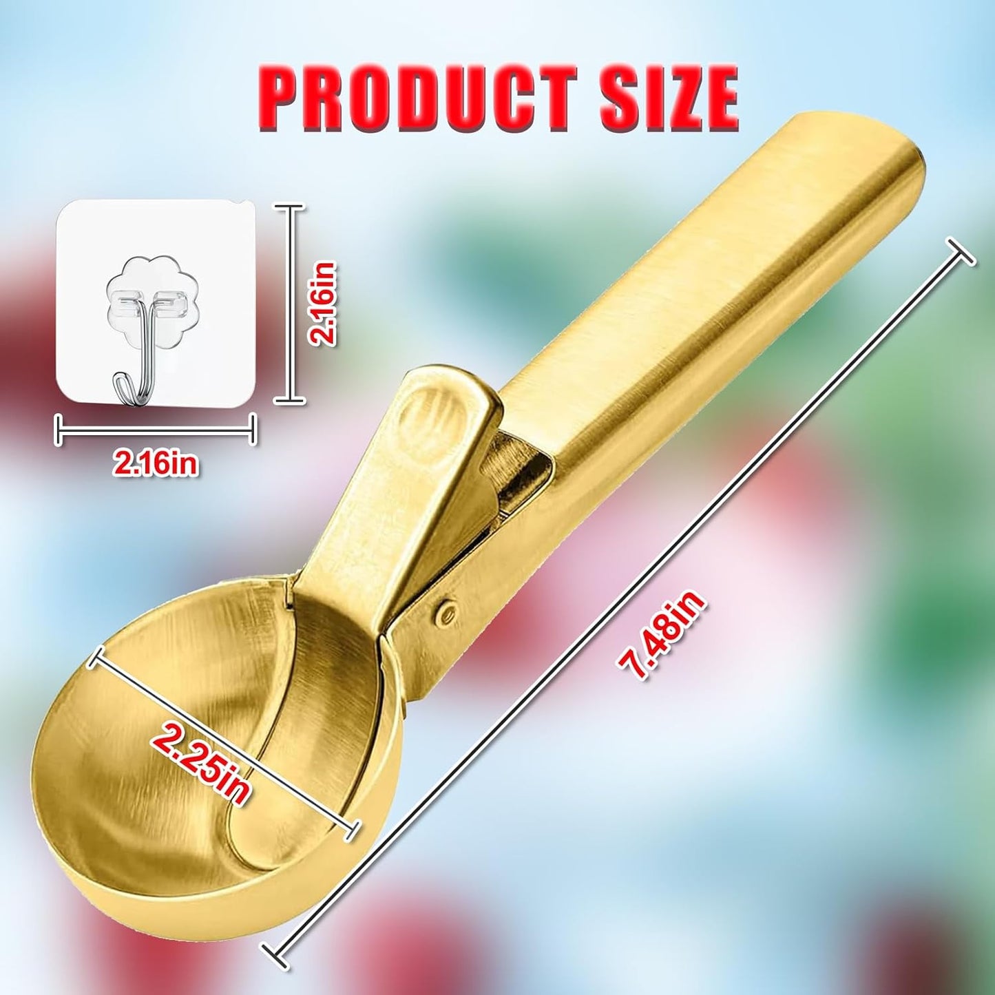 Ice Cream Scoop,Portable Stainless Steel Ice Cream Scoop with Trigger and Comfortable Handle,Dishwasher Safe,DIY Ice Cream,Gelato,Sorbet,Cake Batter (1p-silver)