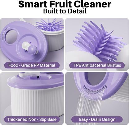 JOYMOOP Fruit Cleaner Spinner JOYLOOP, Large Fruit Washer Spinner, Fruit Cleaner Spinner with Fruit Washer Bowl, Vegetable Fruit Spinner Washer,Fruit and Vegetable Scrubber