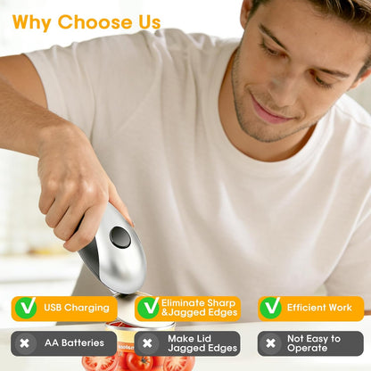 Electric Can Openers in 2026: Automatic Can Opener Electric with Rechargeable. The Can Opener Creates A Smooth Edge, Making It The Best Gift for Seniors And Kids. (White)