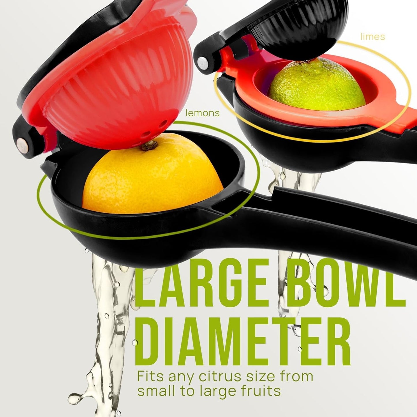 Zulay Kitchen Metal 2-in-1 Lemon Squeezer - Sturdy Max Extraction Hand Juicer Lemon Squeezer Gets Every Last Drop - Easy to Clean Manual Citrus Juicer - Easy-Use Lemon Juicer Squeezer - Yellow/Green