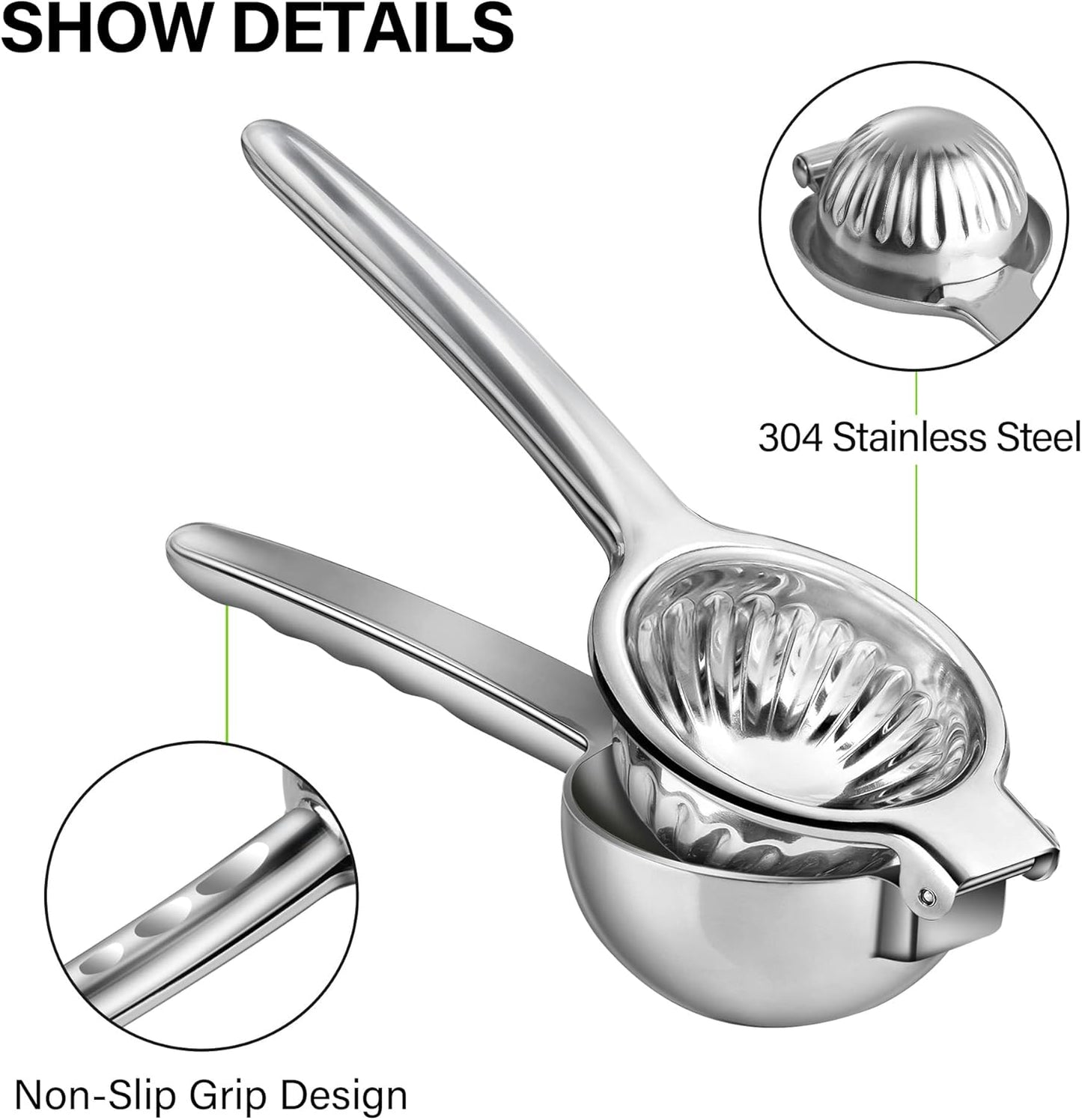 Vakoo 2-in-1 Lemon Squeezer - Heavy-Duty, Rust-Resistant Manual Juicer for Lemon, Lime & Citrus, Easy to Use & Clean, Kitchen Essential - Yellow & Green