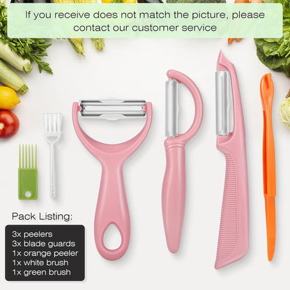 Senbowe Upgrade Potato Peeler for Kitchen, 6PCS Stainless Steel Vegetable Peeler, I and Y Veggie Food Peeler for Apple Fruit Carrot Zucchini Cucumber,Good Grip Makes Peeling Very Easy