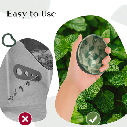 Herb Stripper Tool,Versatile Herbs Stripper Bowl,Pottery Herb Stripper for Effortless Leaf and Stem Separation,Stripper for Peeling Cilantro and Herb