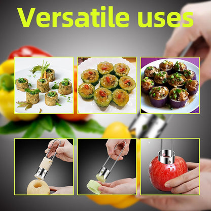 Aerbee Red Bell Pepper Corer - 304 Stainless Steel Apple & Pepper Core Remover, Designed for a Wide Range of Fruits and Vegetables, Core Remover Easy Kitchen Gadgets