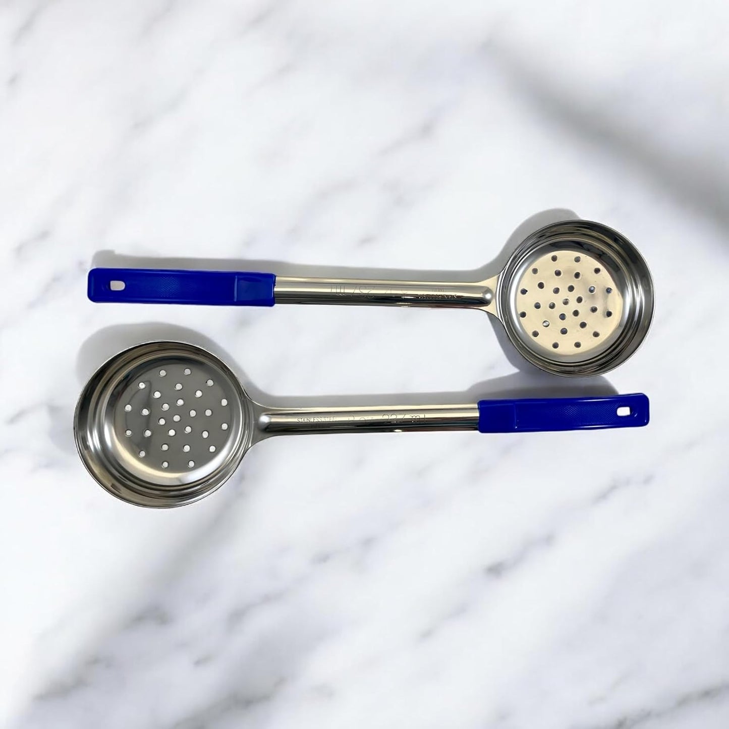 8 Ounce Solid Stainless Steel Portion Control Ladle Spoon for Measuring and Serving; Commercial Grade Serving Scoops [Pack of 2]