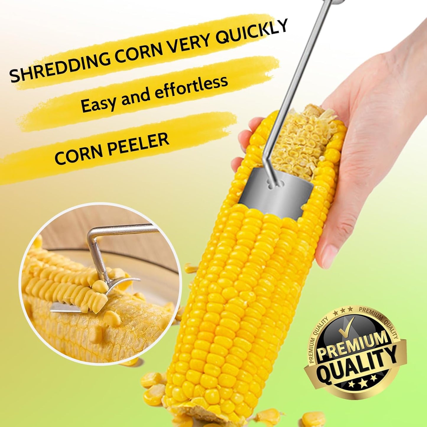 Stainless Steel Corn Peeler & Stripper - Long Handle, 2 Pcs - Home & Outdoor Dining