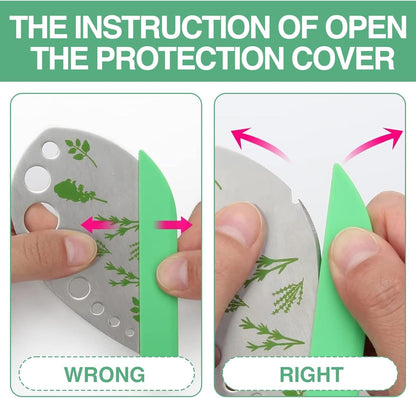 9 Holes Herb Leaf Stripper and Herb Cutter 2 in 1, Stainless Steel Fresh Herb Leaf Cilantro Chopper Stripping Tool