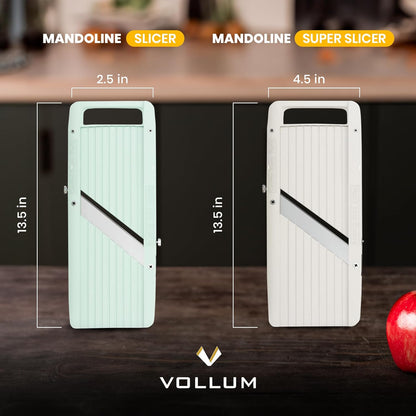 Vollum Japanese Mandoline Slicer – Professional Slicer Vegetable Cutter Japanese Mandoline Slicer for Kitchen with Interchangeable Stainless Steel Blades – Narrow Handheld Food Manual Slicer