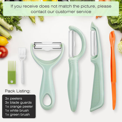 Senbowe Upgrade Potato Peeler for Kitchen, 6PCS Stainless Steel Vegetable Peeler, I and Y Veggie Food Peeler for Apple Fruit Carrot Zucchini Cucumber,Good Grip Makes Peeling Very Easy