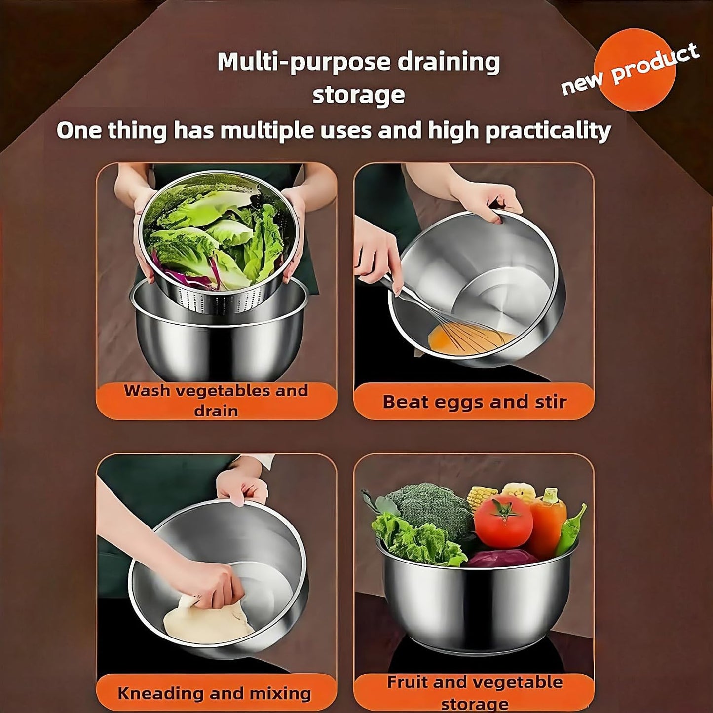 6L Stainless Steel Salad Spinner, Vegetable Spinner, Lettuce Spinner, Fruit Washer, Quick Spin Commercial Salad Spinner for Household Vegetables and Pasta Fries Spinner Essential Kitchen Utensils