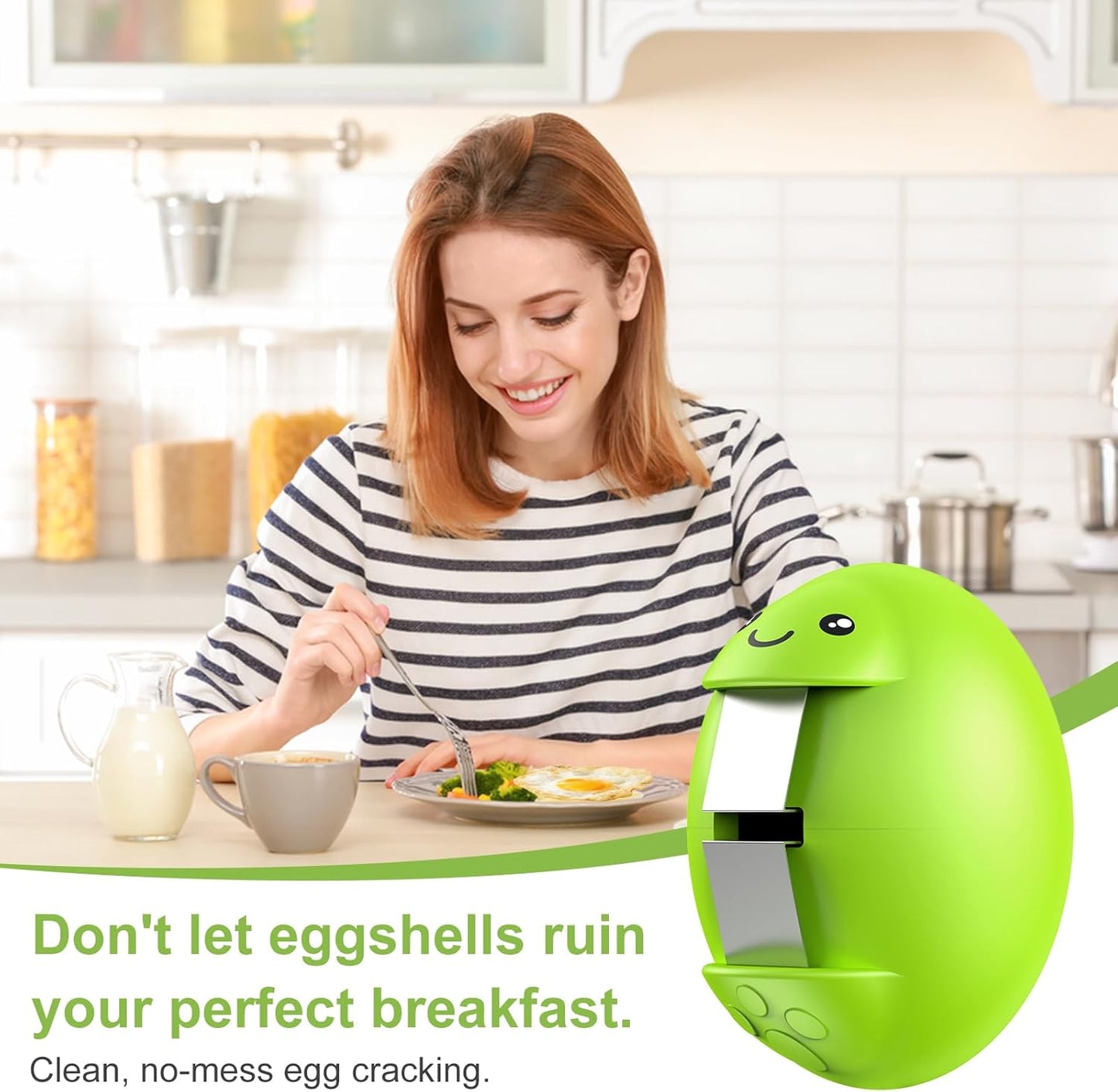 Egg Cracker, Silicone Egg Shell Opener, Cute Egg Shaped Design, Opens Eggs with Ease, A Little Happiness Boost for Your Kitchen. (Color: Red, 1-Pack)