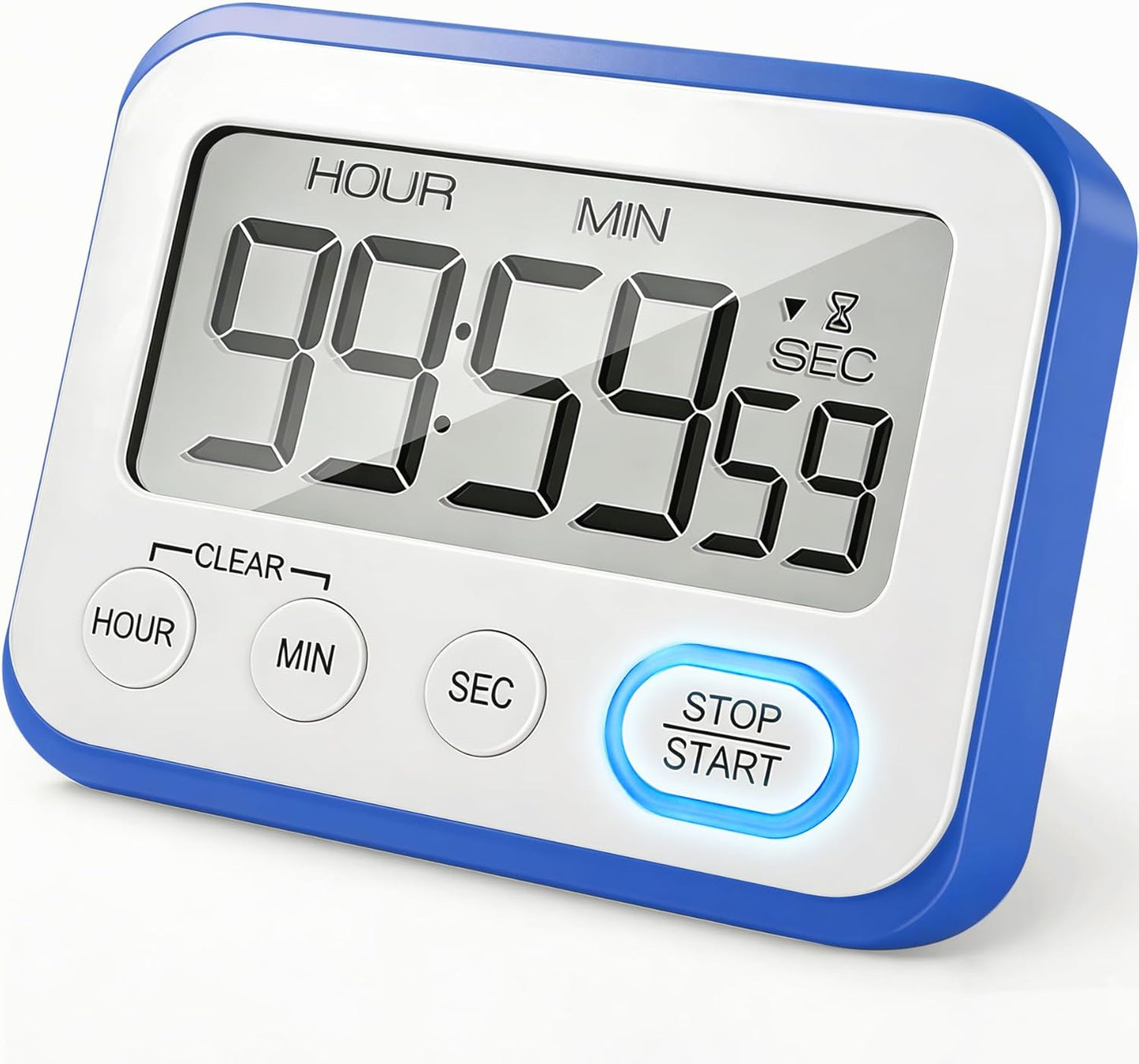 Digital Kitchen Timer Magnetic Loud Alarm, Large LCD Screen Silent/Beeping Multi-Function for Teachers Classroom Kids, Black