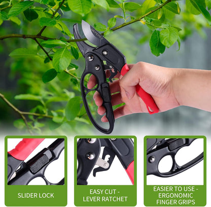 Premium Germany Pruning Shears, Work 3 Times Easier, Pruners Heady Duty, Sharp Garden Clippers Cut Fresh Flower, Hedge, Herb, Indoor Plants, Gardening Tools Scissors, Arthritis Weak Hand Snips