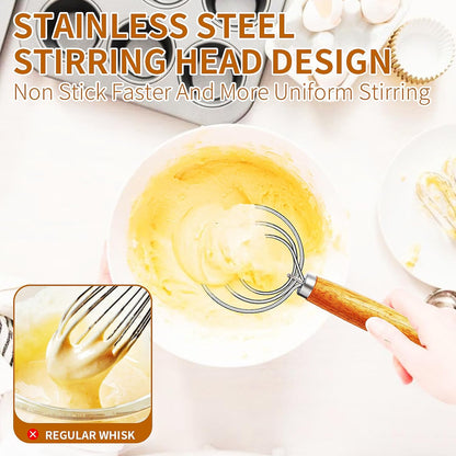 TEEVEA Danish Dough Whisk Stainless Steel for Sourdough Pizza and Bread Baking