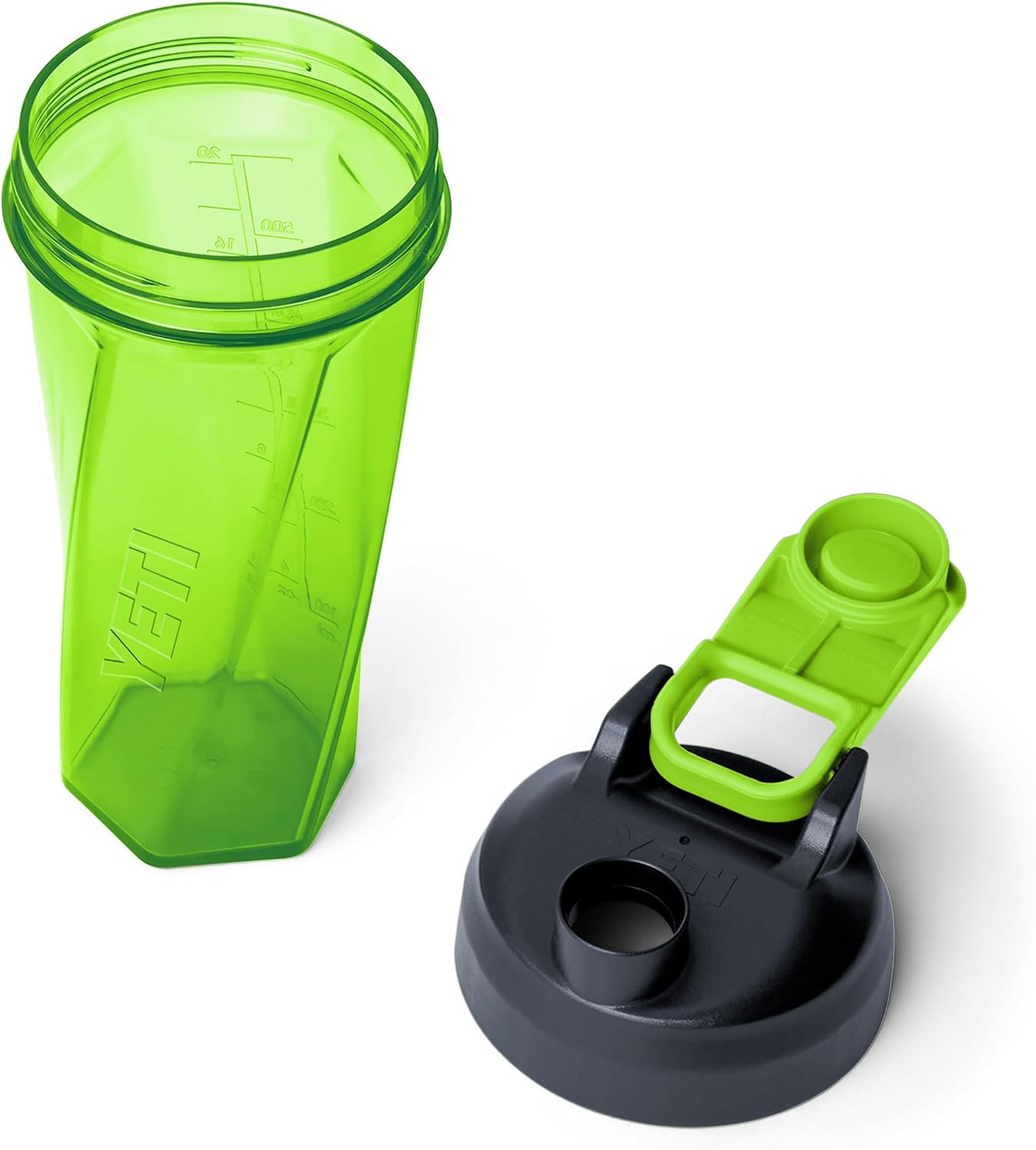 YETI Yonder Helimix Vortex Blender Shaker Bottle Holds up to 20oz | No Blending Ball or Whisk | USA Made | Portable Pre Workout Whey Protein Drink Shaker Cup | Dishwasher Safe, Clear