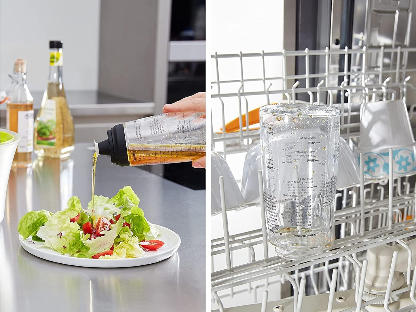 Leifheit Salad Dressing Shaker, Black/Transparent