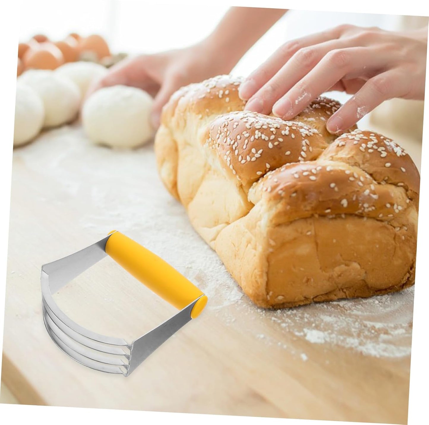 Cabilock Handheld Stainless Steel Dough Cutter for Baking Quick Butter Mixer Pastry Blender Kitchen Baking Tool Home Use