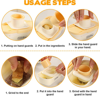 Manual Garlic Grinder, Senbos Multifunctional Ginger Grater Garlic Smasher Garlic Planer Tool with Vegetable Slicer for Ginger Garlic Kitchen Gadget
