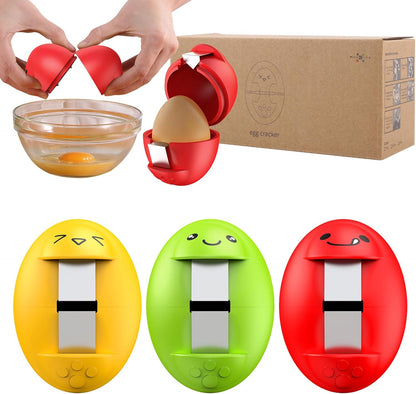 Egg Cracker, Silicone Egg Shell Opener, Cute Egg Shaped Design, Opens Eggs with Ease, A Little Happiness Boost for Your Kitchen. (Color: Red, 1-Pack)