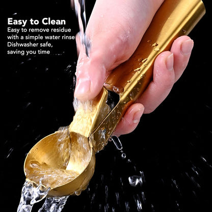 Ice Cream Scoop with Trigger – Stainless Steel Portion Scooper for Cookies, Muffins & Meatballs – Easy Release Disher for Baking, Commercial & Home Kitchen – Gold
