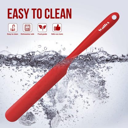 Walfos Silicone Spatula Set of 5 - (600°F) High Heat Resistant Kitchen Scraper Spatulas, One-Pieces Seamless Design, Perfect for Cooking Mixing & Baking - BPA Free and Dishwasher Safe,black