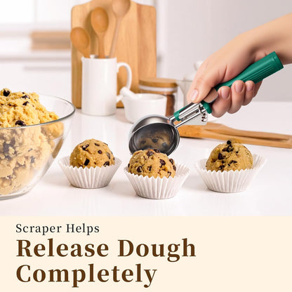 HOMURE H 4 oz Scoop, Large Ice Cream Scoop with Trigger, #8 Disher, Muffin Scoop, Portion Scoop, Cookie Scoop for Baking, Grey Handle, for Making Ice Cream Cookie Muffin Cupcake Mashed Potato