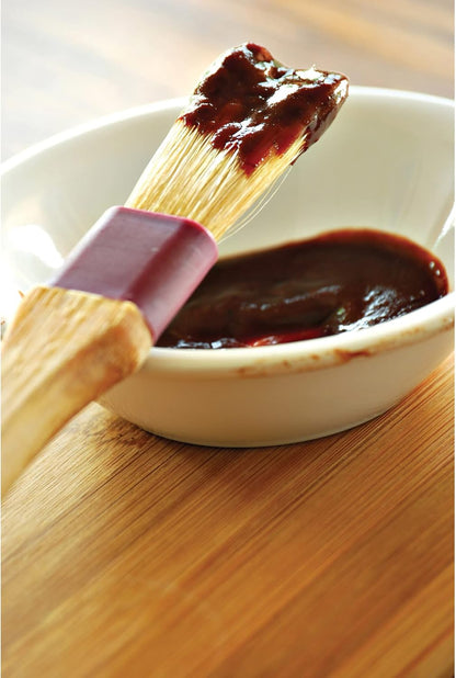 Mrs. Anderson's Baking Solid-Ferrule Natural Boar Bristles Pastry Basting Brush, 2" x 8.25"