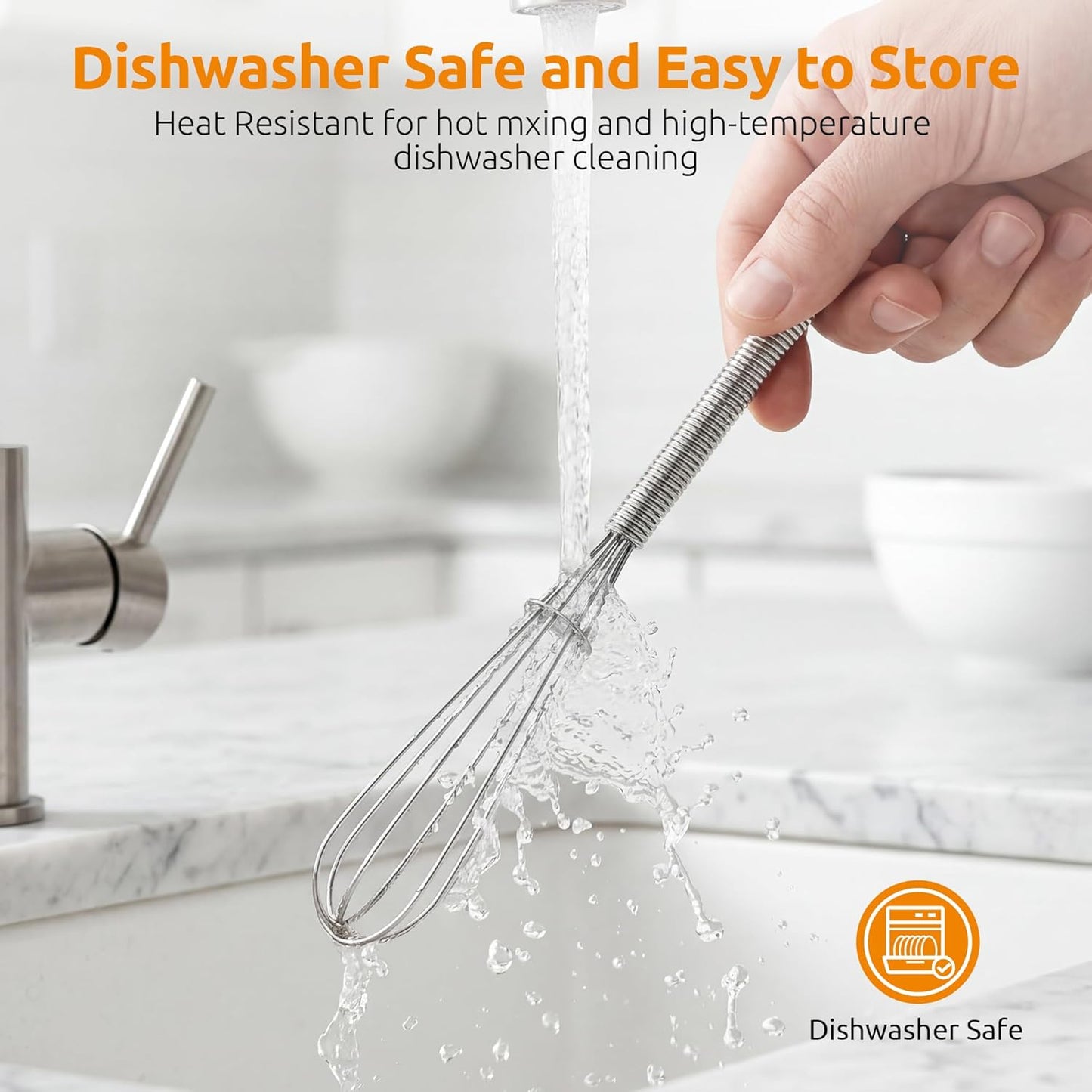 U-Taste 7" Mini Whisk for Cooking: 18/8 Stainless Steel Small Metal Kitchen Wisk, Tiny Hand Mixing Tool for Coffee, Egg, Sauce, 6-Wires Compact Head for Baking, Beating in Bowl, Mug, Jar (Set of 2)