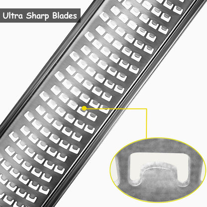 Professional Zester Grater Extra Coarse for Potato, Zucchini, Carrot, Apple, Cabbage and Cheese, Kitchen Grater with Razor-Sharp Stainless Steel Blade (Extra Coarse)