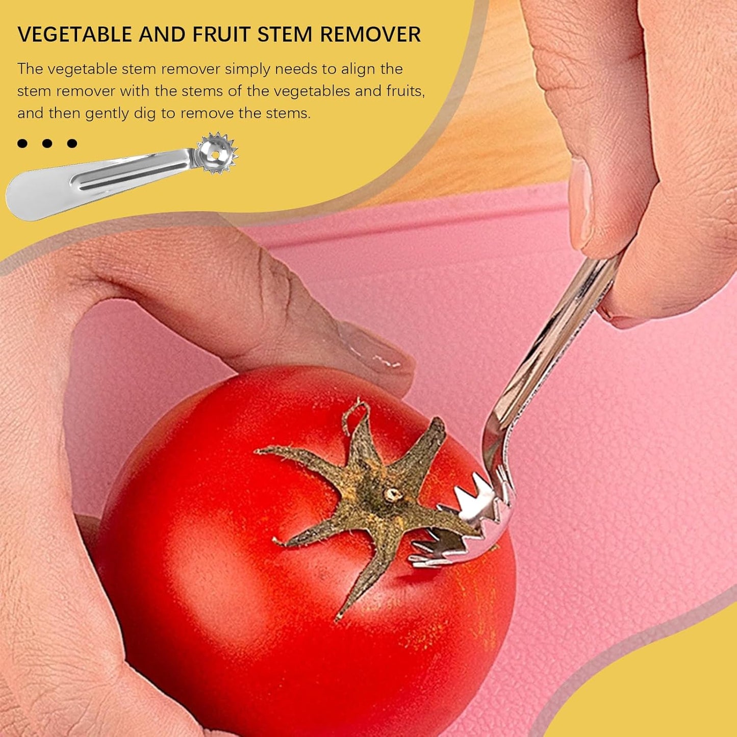 4 Pcs Tomato Corer Tool Strawberry Corer Tool Stainless Steel Strawberry Huller Tool Fruit Vegetable Baller Practical Kitchen Tool
