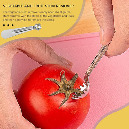 4 Pcs Tomato Corer Tool Strawberry Corer Tool Stainless Steel Strawberry Huller Tool Fruit Vegetable Baller Practical Kitchen Tool
